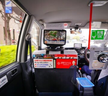 Een taxi interieur dat er na duizenden ritten nog verzorgd uitziet